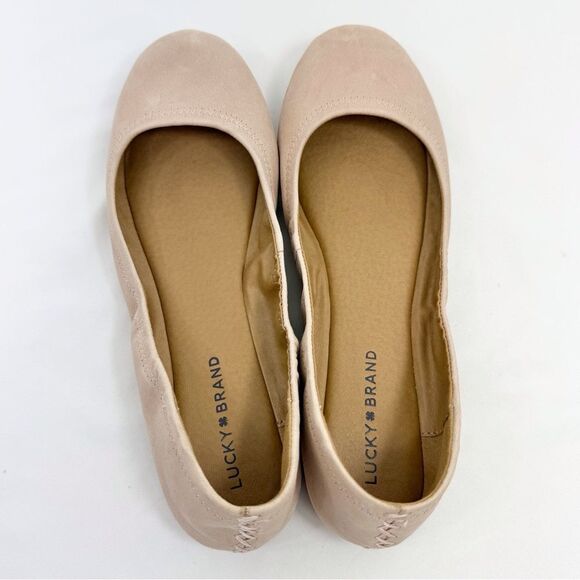 Lucky Brand ERIN Nude Leather Stretch Side Ballet Flats - Picture 8 of 14